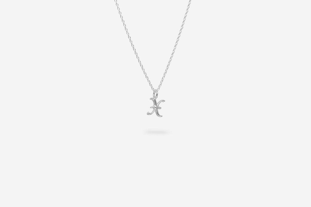 IX X Letter Silver Pendant