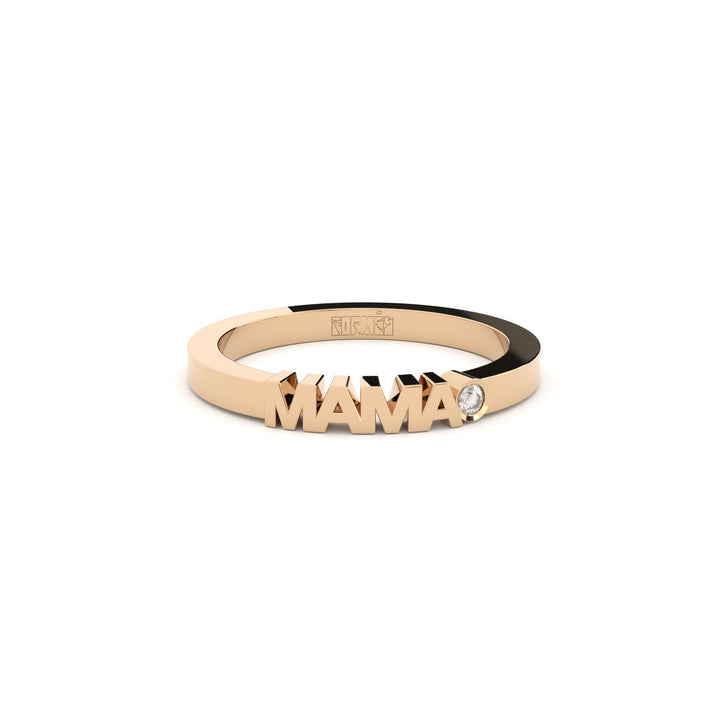 Diventare Mama 14K Rosegold Ring con Diamante coltivato in laboratorio