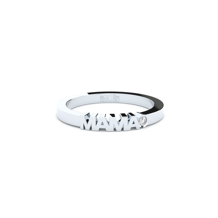 Diventare Mama 14K Whitegold Ring con Diamante coltivato in laboratorio