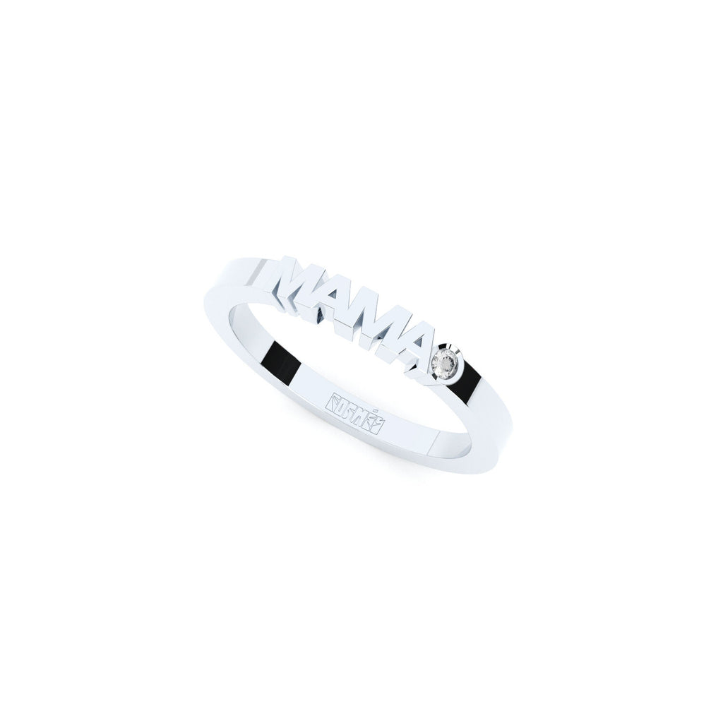 Becoming Mama 14K Whitegold Ring w. Lab-Grown Diamond