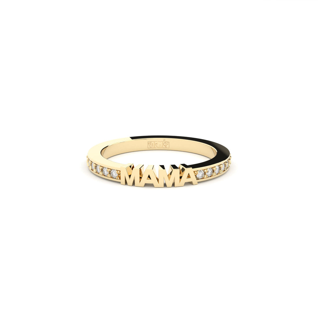 Becoming Eternity Mama 18K Gold Ring w. Lab-Grown Diamonds