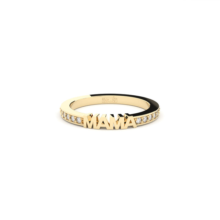 Diventare Eternity Mama 18K Gold Ring con Diamanti coltivati in laboratorio