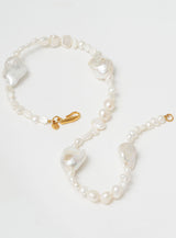 Odd pearl 14K Gold Plated Necklace w. Pearls