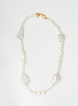 Odd pearl 14K Gold Plated Necklace w. Pearls