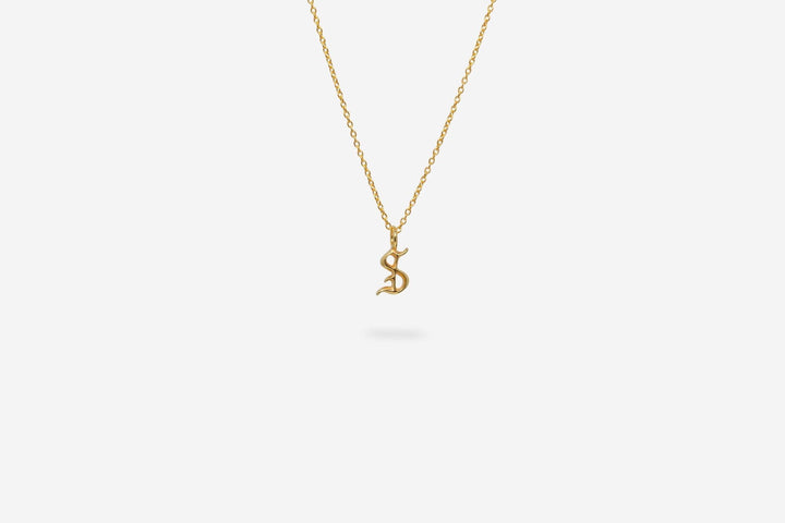 IX S Letter 22K Gold Plated Pendant