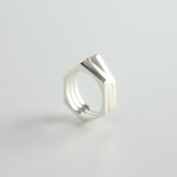 Minrl | Random Polygons Three Hexagons Silver Rings
