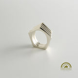 Minrl | Random Polygons Five Hexagons Silver Rings