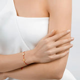 FRIENDS Happy 2 Star / Red 18K Gold Plated Bracelet