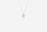 IX N Letter Silver Pendant