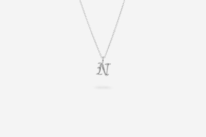 IX N Letter Silver Pendant