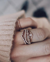 Lily Fallen Drop 18K Guld, Hvidguld eller Rosaguld Ring m. Diamant