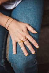 IX Crunchy Curb Gold Plated Ring