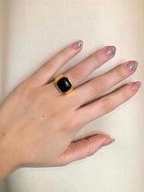 IX Cushion Signet 22K Forgyldt Ring m. Onyx