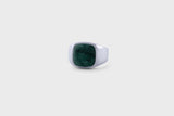 IX Cushion Marble Signet  Ring