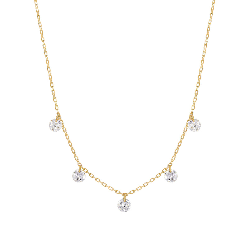 Danaé 18K Gold, Whitegold or Rosegold Necklace w. Diamonds, 0.45 ct