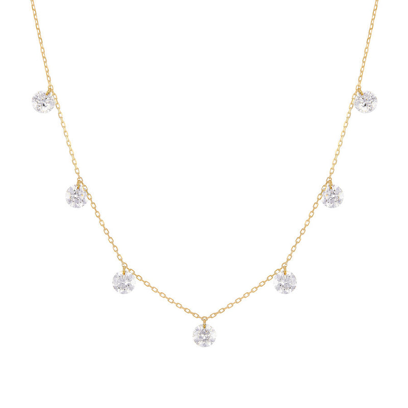 Danaé 18K Gold, Whitegold or Rosegold Necklace w. Diamonds, 1.68ct