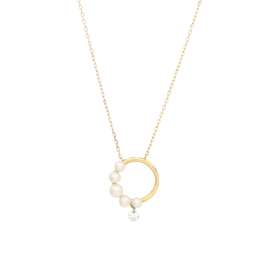 Collier Aphrodite Goldkette aus 18K I Diamant & Perlen