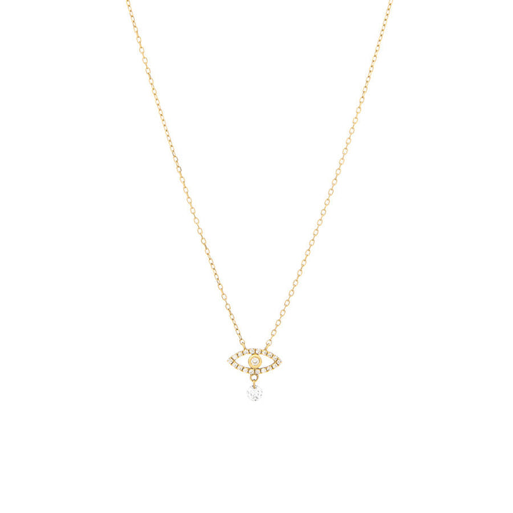 Pavé Symbols Eye Halskette aus 18K Gold, Weißgold oder Rosegold I Diamanten