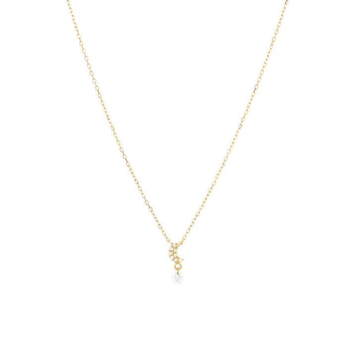 Pavé Symbols Moon Halskette aus 18K Gold, Weißgold oder Rosegold I Diamanten
