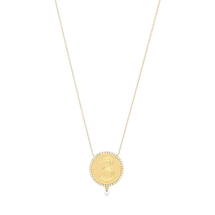3 Medallion 18K Gold Necklace w. Diamonds