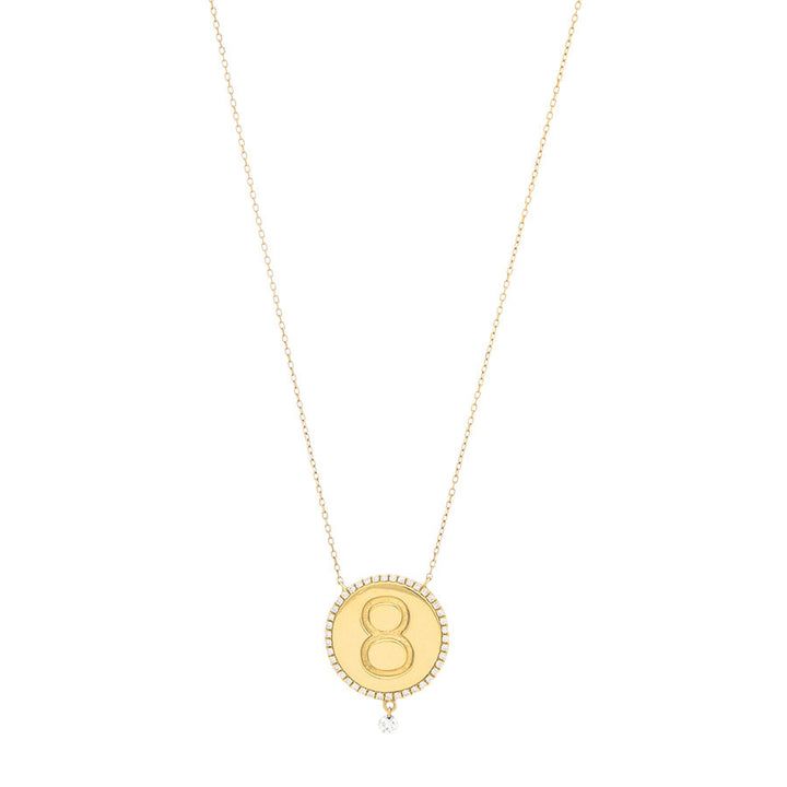 8 Medallion 18K Gold Necklace w. Diamonds