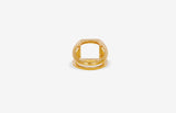 IX Octagon Simple Signet 22K Gold Plated Ring