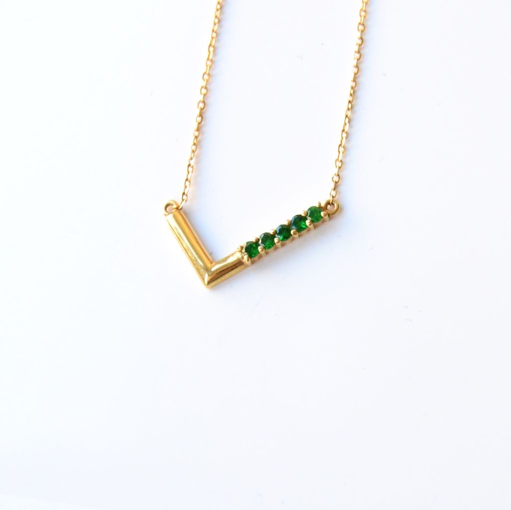 Anne 18K Gold Necklace w. Tsavorite