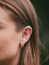 IX Mini Crunchy Edge Gold Plated Hoop