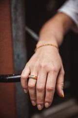 IX Mini Hexagon Gold Plated Ring