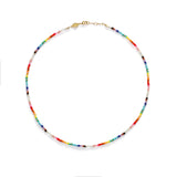 Nuanua Gold Plated Necklace w. Mixed coloured Beads