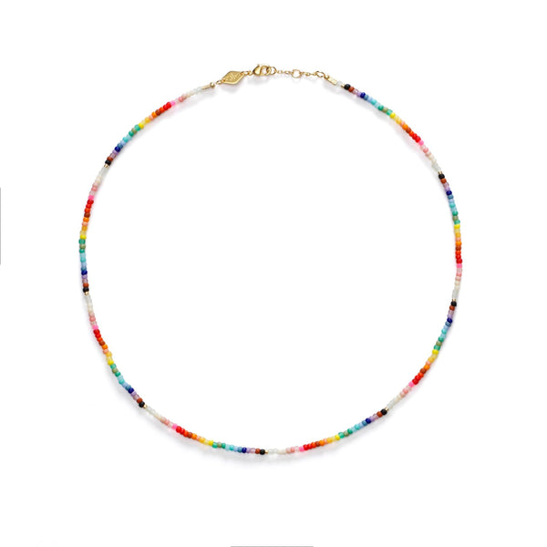 Nuanua Gold Plated Necklace w. Mixed coloured Beads