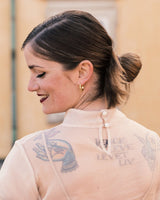 IX Crunchy Edge s 14K Gold Hoops