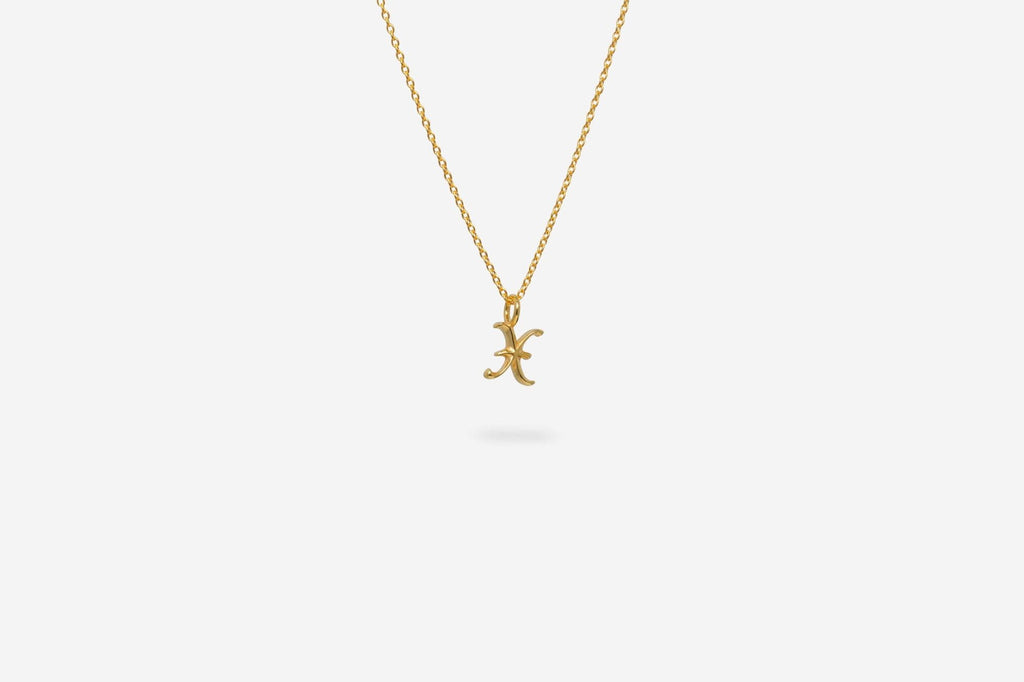 IX X Letter 22K Gold Plated Pendant