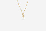IX X Letter 22K Gold Plated Pendant