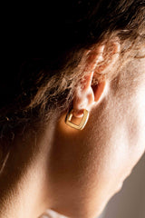 IX Bold Square Gold Plated Hoop