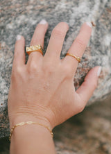IX Rustic Gold Plated Ring