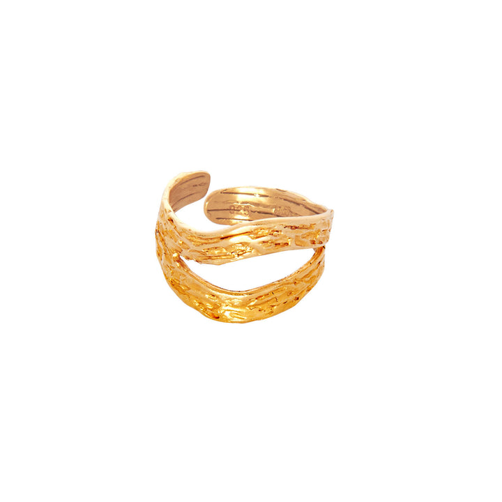 Wave Double Ring Forgyldt
