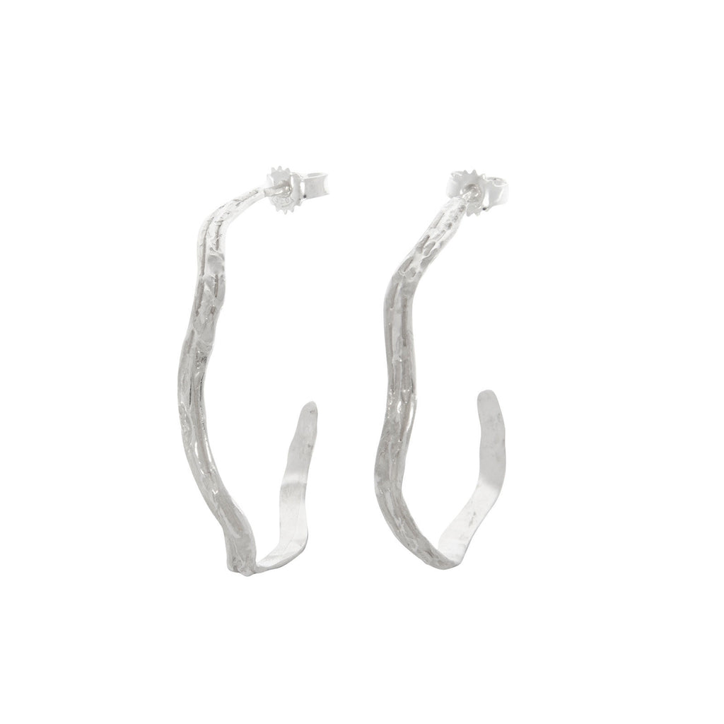 Wave Hoops Silver