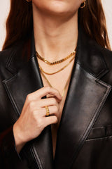 IX Chunky Curb Gold Plated Necklace