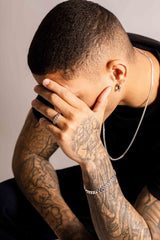 IX Polished Curb Silver Ring