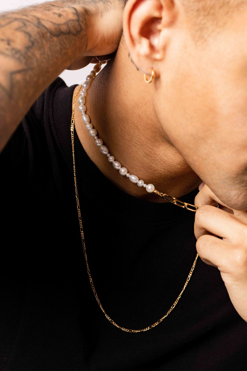 IX Uniqio Perle Halskæde Forgyldt