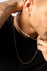 IX Uniqio Perle Halskæde Forgyldt