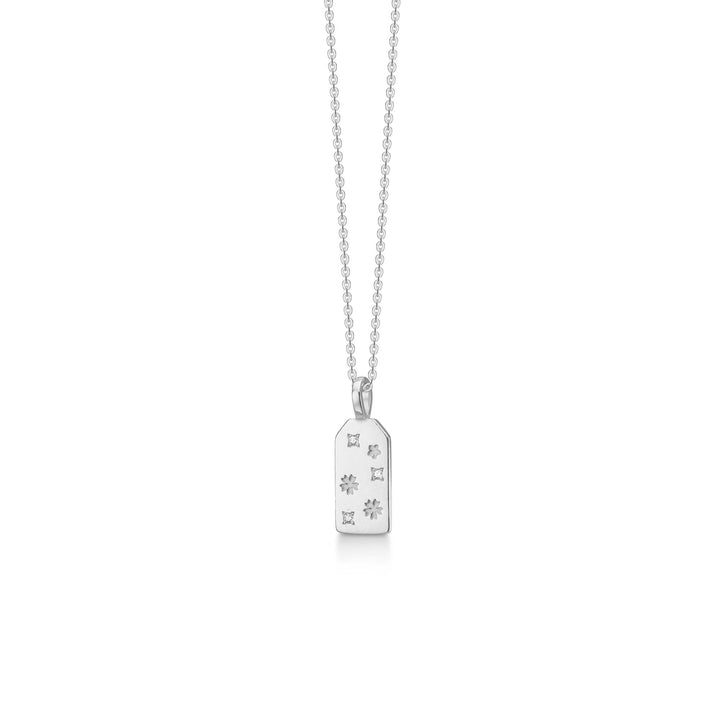 Omamori Blume Silber Halskette w. Zirkonia