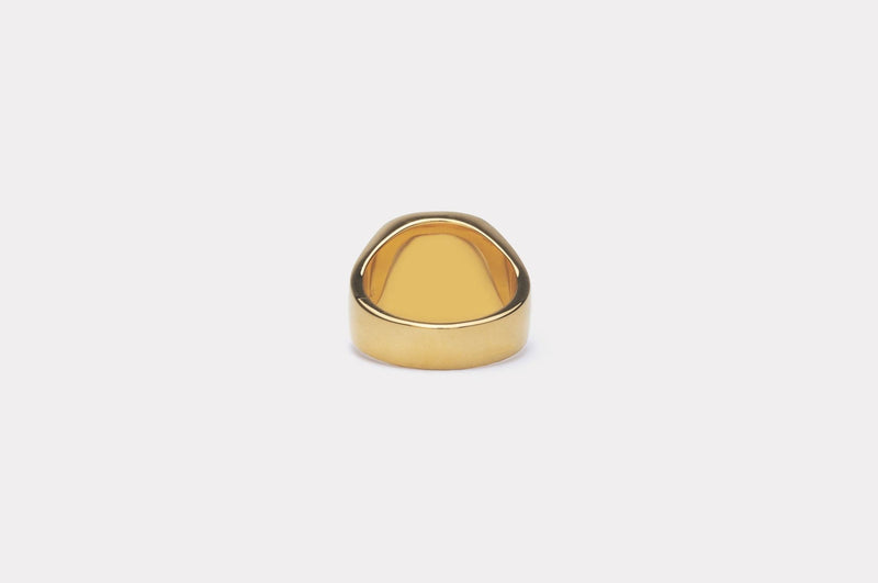 IX Cushion Rhodocrosite Signet Gold Plated  Ring