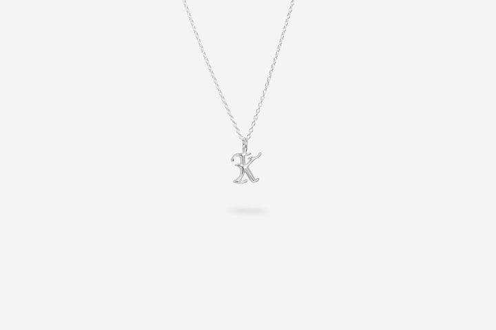 IX K Letter Silver Pendant