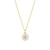Marguerit 11 mm Forgyldt Halskæde m. Diamanter, 0.05ct