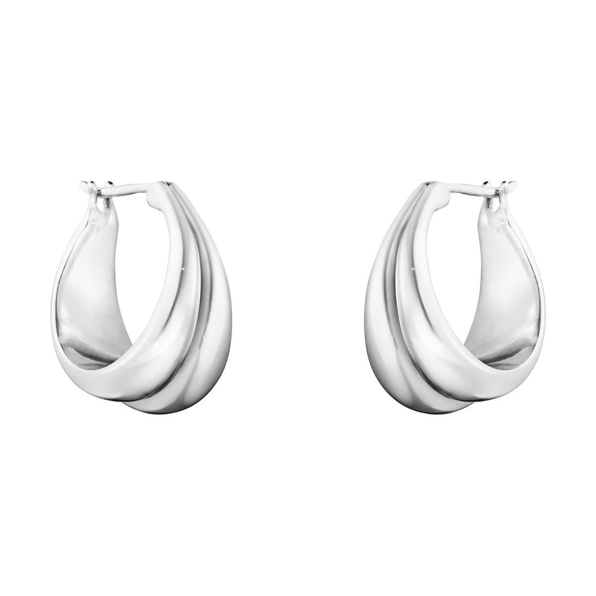 Large Curve Silver Earrings
