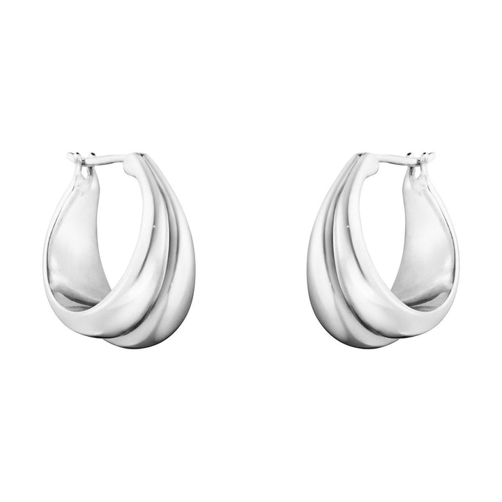 Large Curve Silver Earrings