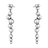 Moonlight Grapes long Silver Earrings