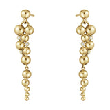 Moonlight Grapes long 18K Gold Earrings w. Diamonds